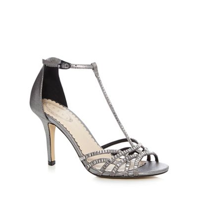 Debut Silver 'Dion' diamond studded sandals